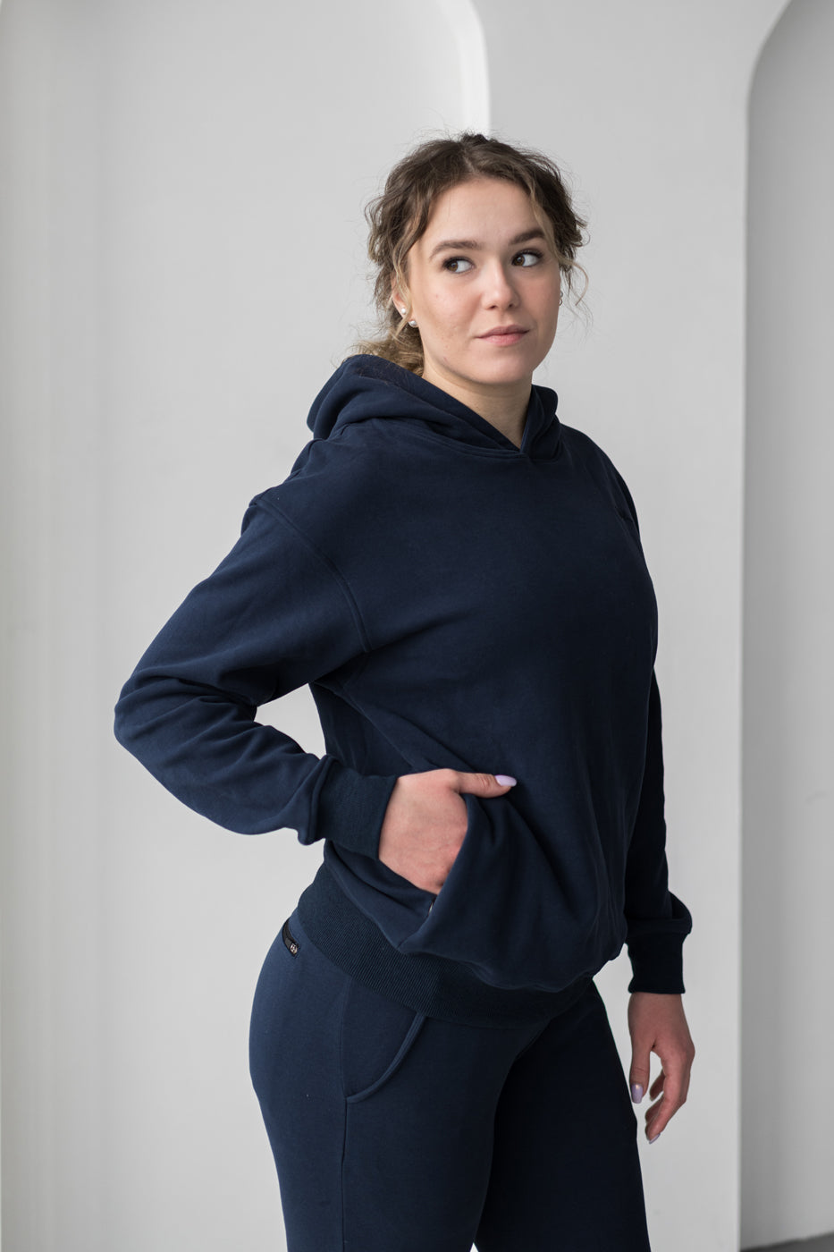 Navy Cozy Hoodie &amp; Leggings | Navy Leggings Set | Mikenia